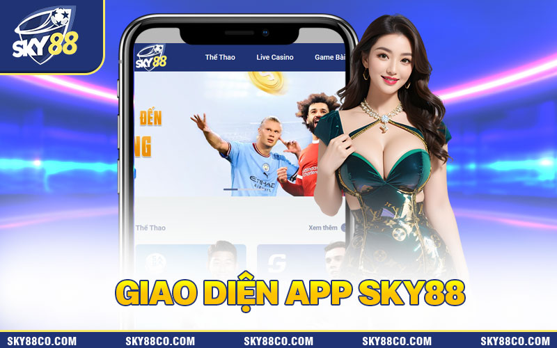 Giao diện mobile ứng dụng Sky88